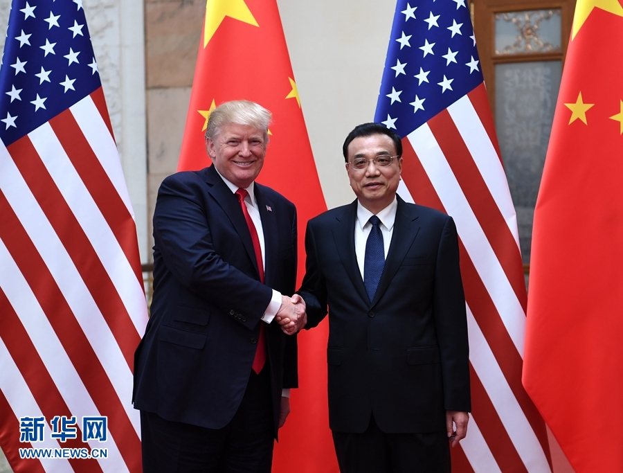 李克強(qiáng)総理がトランプ米大統(tǒng)領(lǐng)と會談