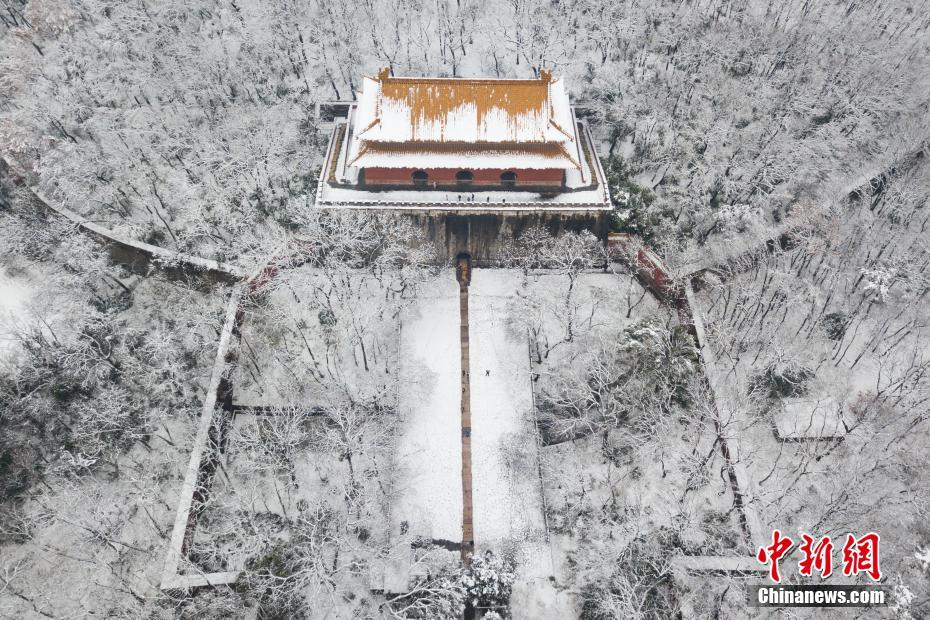 大雪後の南京の町並み まるで絵のよう