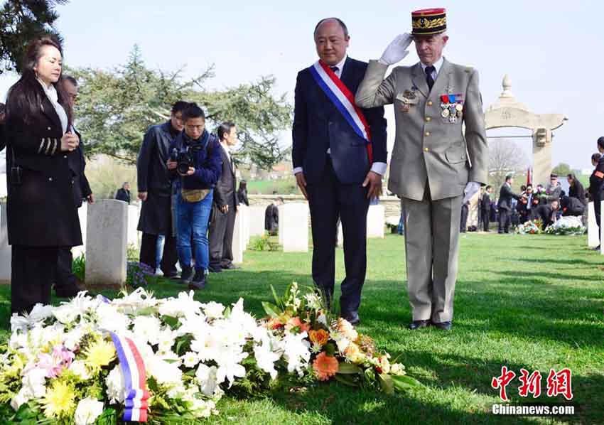 中仏英が第一次大戦停戦100周年記念式及び中國人労働者の追悼式