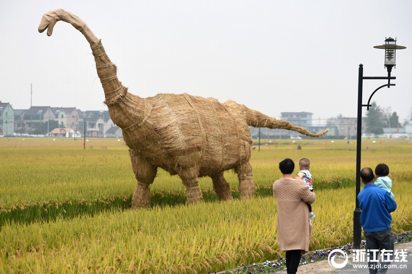 富陽(yáng)の稲田に様々な造形のかかし登場(chǎng)　浙江省