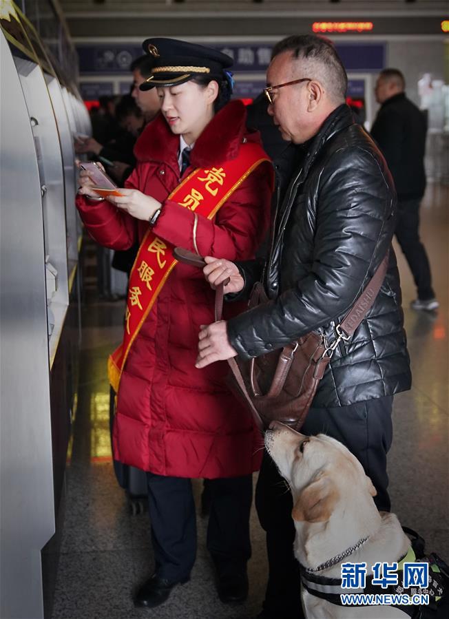 盲導(dǎo)犬が高速鉄道に同乗、目の不自由な乗客も安心　河南省