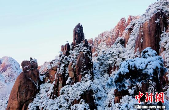 江西三清山、立春後初めての降雪を観測