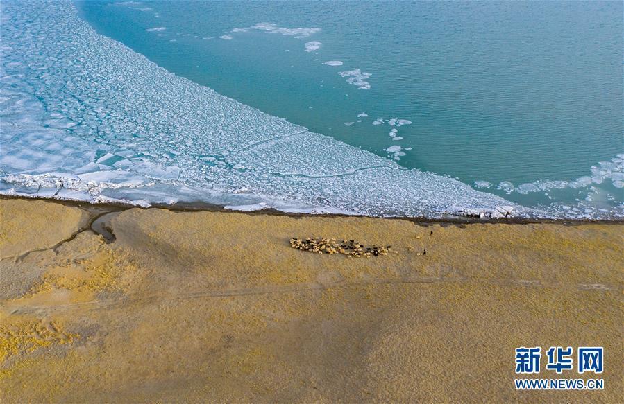 チベットの高原の湖?普姆雍措が解氷