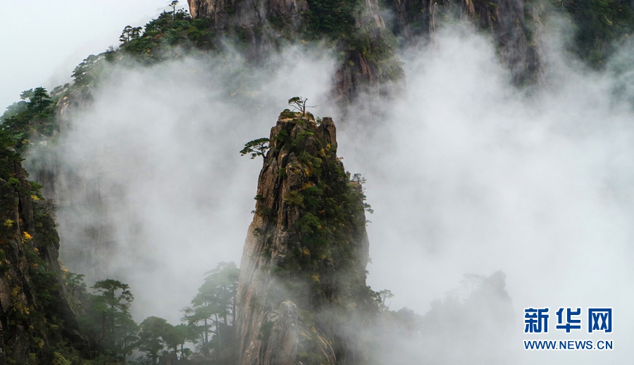 秋の気配満ちた黃山　仙界のような雲(yún)海