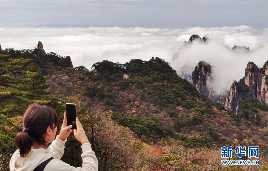 秋の気配満ちた黃山　仙界のような雲(yún)海