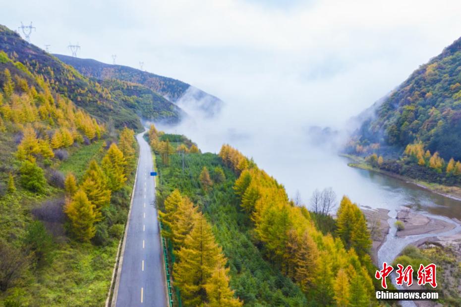 秋色のパレット一面に広がる六盤山　寧夏