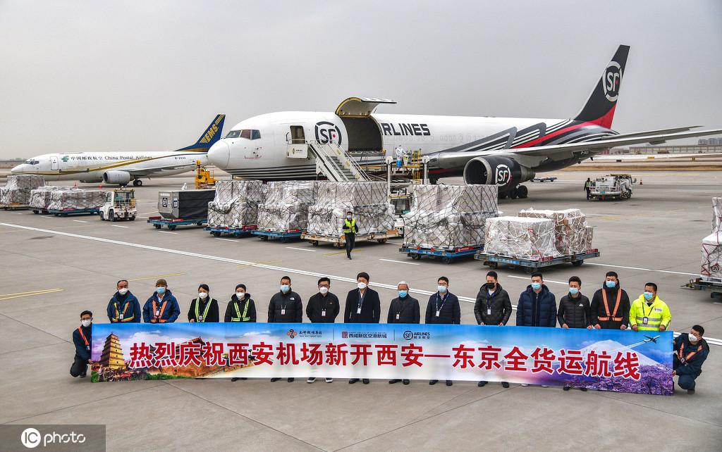 1月16日午前10時(shí)36分、東京に向けて西安を出発する順豊航空の貨物輸送専用フライトO37159便（寫真著作権は東方ICが所有のため転載禁止）。