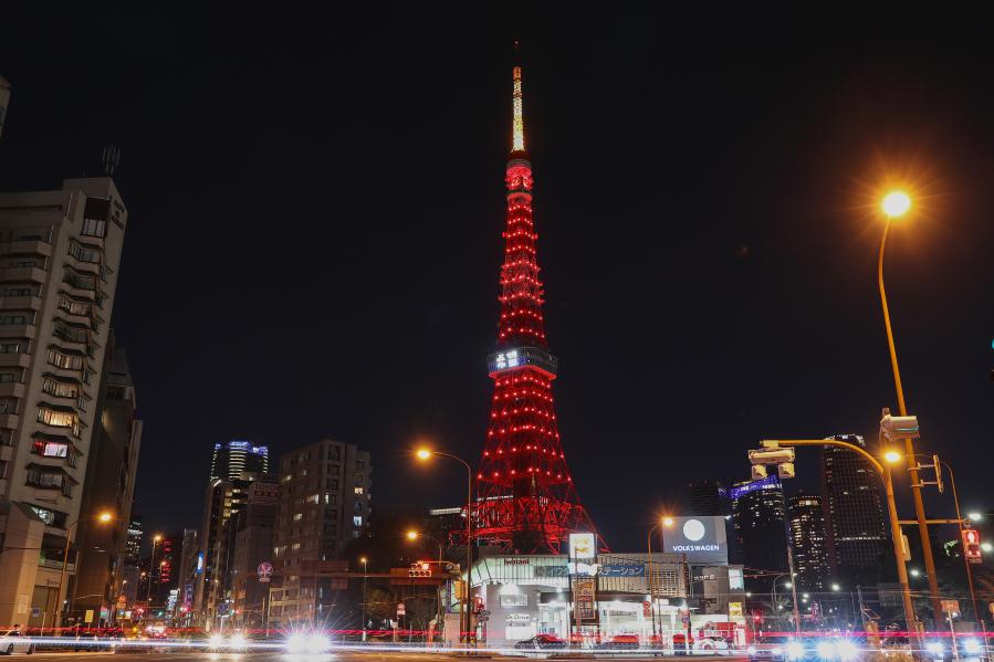 日本?東京タワーが「中國レッド」で春節(jié)をお祝い