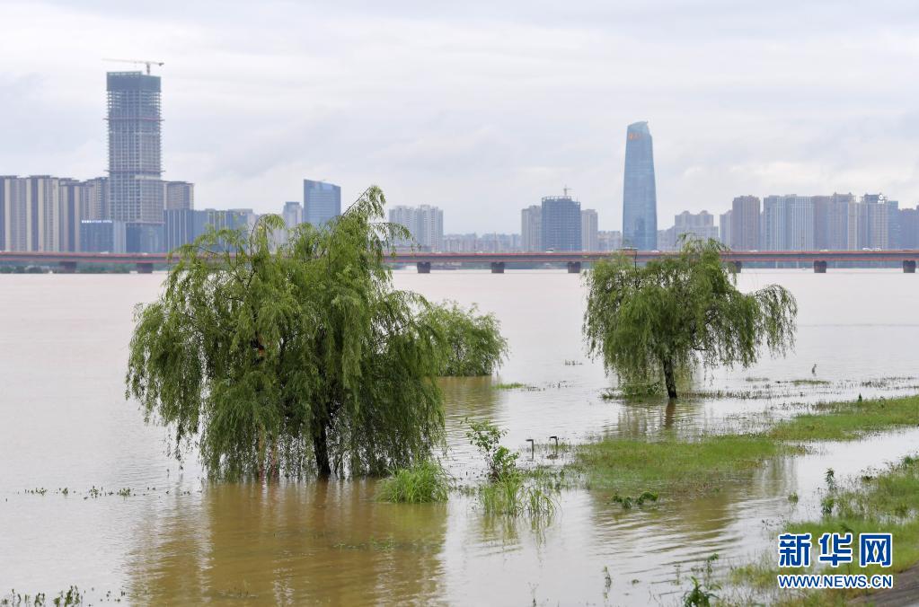 江西省南昌で豪雨　水位上昇で市內(nèi)の一部道路が冠水