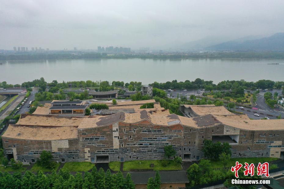 上空から撮影した元代の水墨畫に描かれた風(fēng)景　浙江省杭州