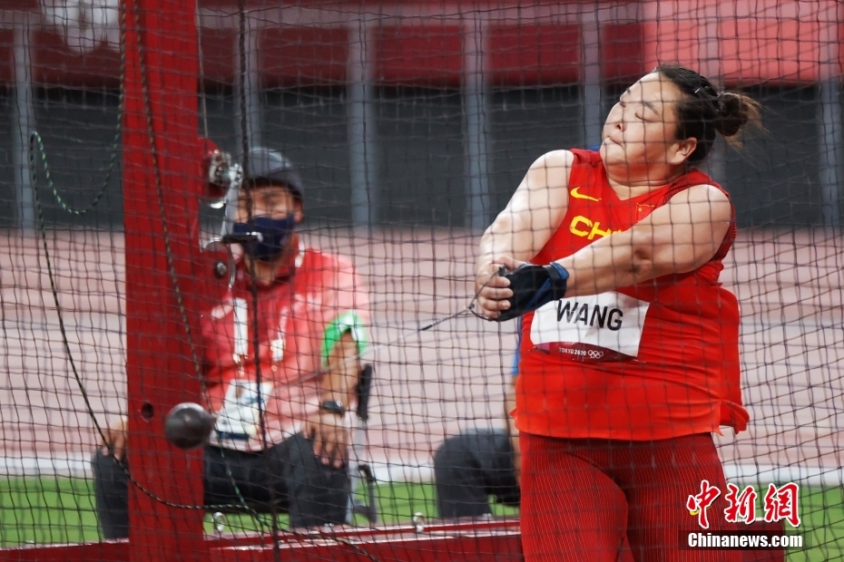 試合中の王崢選手（撮影?韓海丹）。