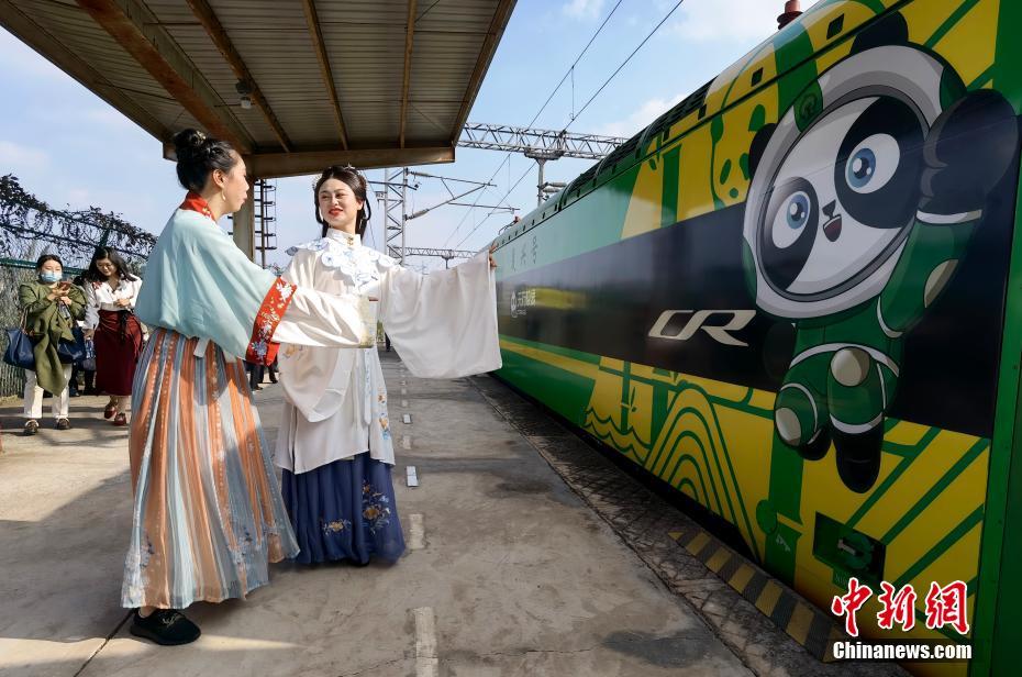 巴蜀文化のラッピング列車運(yùn)行　四川省成都