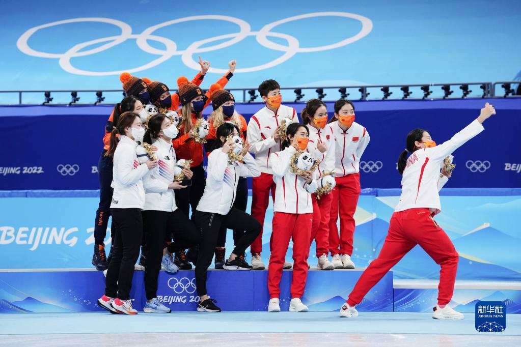 ショートトラック女子3千メートルリレーで中國が銅メダル　北京冬季五輪