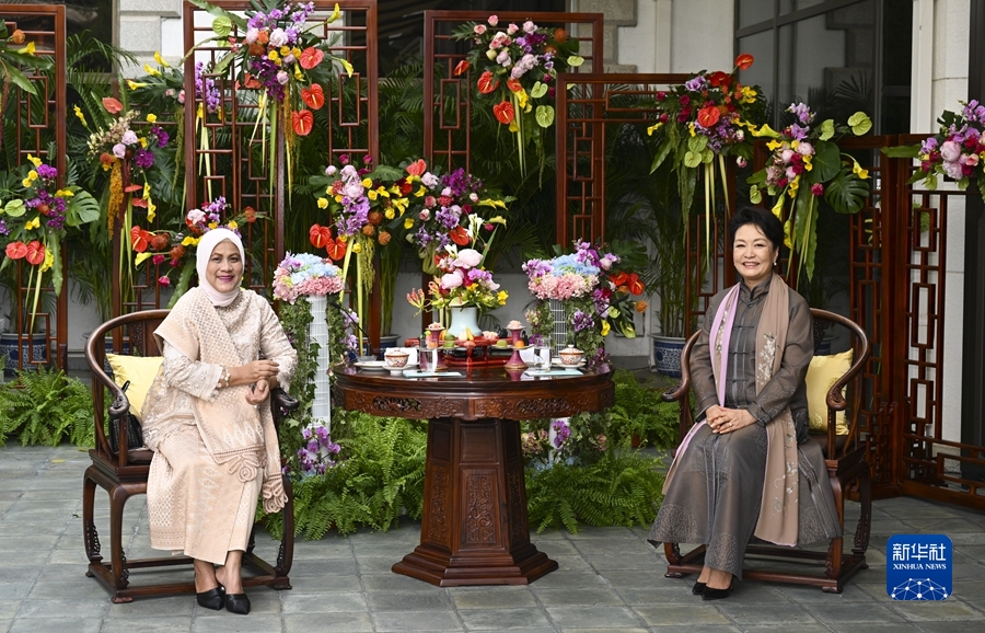 彭麗媛夫人がインドネシア大統(tǒng)領(lǐng)夫人と會見