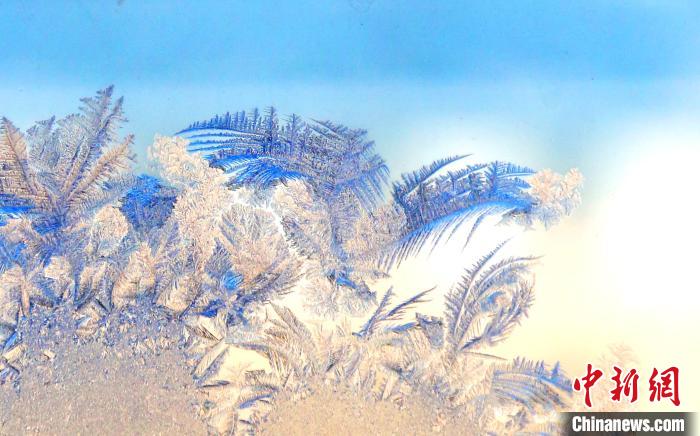 まるで風(fēng)景畫のような氷の「窓花」（撮影?孫書程）