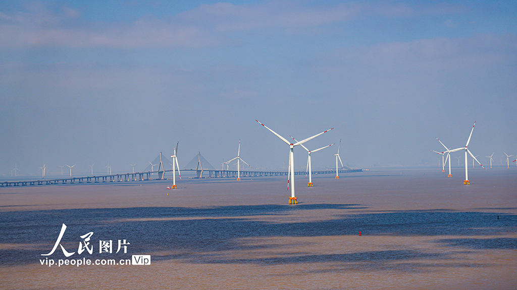 上海東海大橋洋上風(fēng)力発電所の美しい風(fēng)景