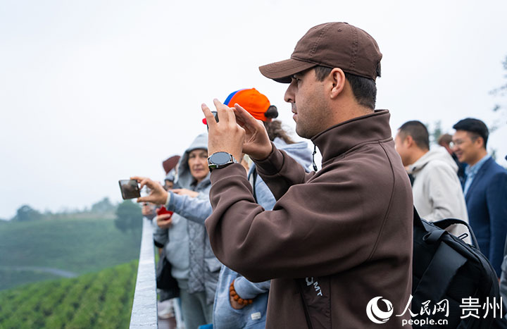 「神鵲茶場」を見學(xué)する歐州?アジア諸國の記者（撮影?陽茜）。